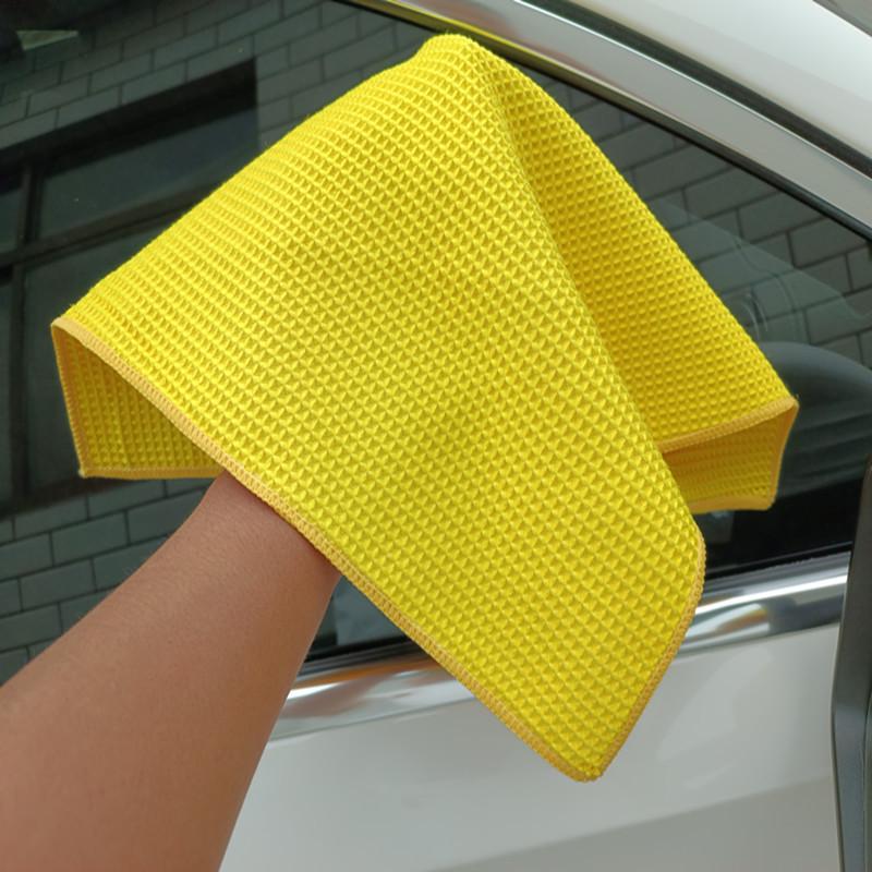Cross-Border Fine Fiber Waffle Weave Absorbent Glass & Car Detailing Towel
