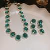 "High-End Luxury Drop Necklace and Earrings Set - European and American Niche Versatile Jewelry"