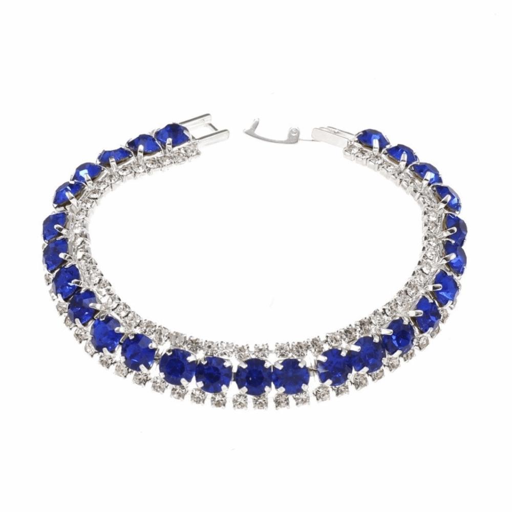 Charm Rhinestone Bracelet Decoration Women s Bracelet Bohemian Sparkling Bracelet Gifts синий
