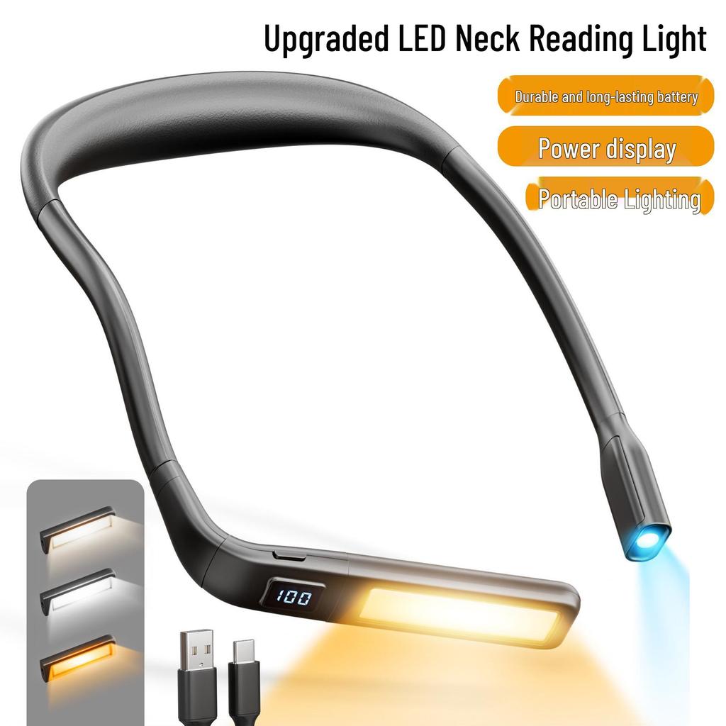 Digital Display Neck-Hanging Eye Protection Lamp for Reading, Camping, and Outdoor Use