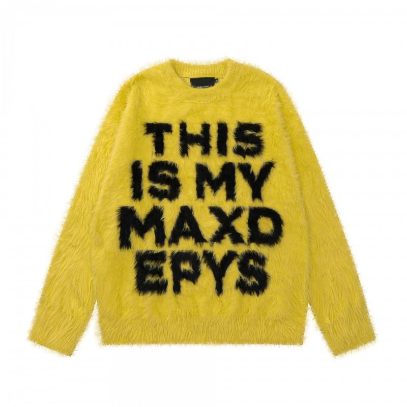 Pull Tricoté Oversize Hommes Femmes Hiver Chaud Coupe Ample Col Rond Manches Longues Pull avec Détail torsadé
