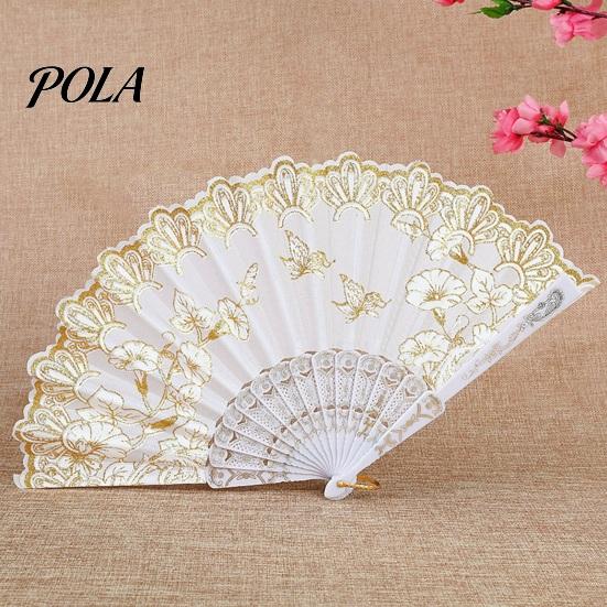 Pocket Fan Handheld Vintage Style Bright Color Exquisite Pattern Fine Workmanship Ultralight Collapsible Cloth Retro Chinese Folding Photography Prop