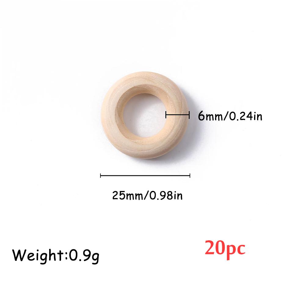 5Pc 70Mm Natural Baby Wooden Teething Rings Teether Wooden Baby Teethers Baby Accessories For Kids Diy Crafts Children Goods Toy