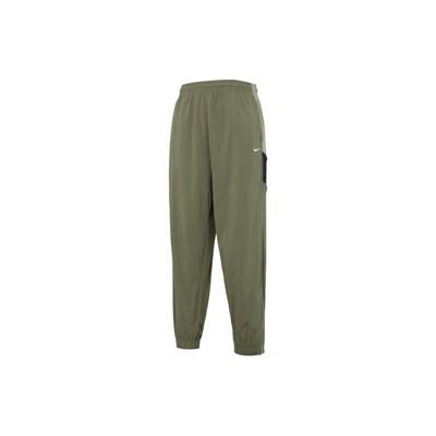 Logo High-Waist Loose Cuffed Casual Pants Unisex Unterteile Olivgrün DV9041-222