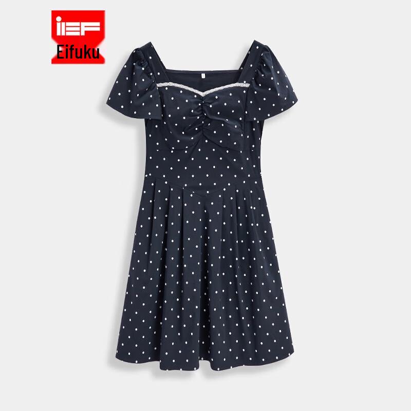 Платье-трапеция IEF в горошек для похудения S