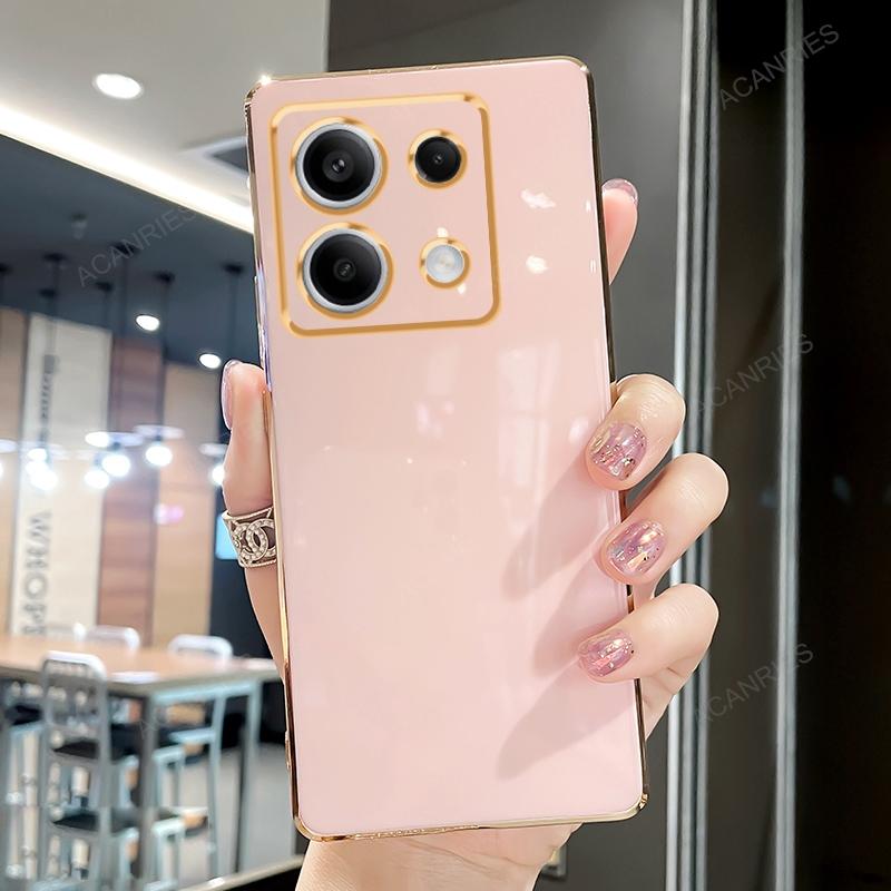 Σε Note13 13pro Redmi13 Πολυτελής επιμετάλλωση θήκη βάσης για Xiaomi Redmi Note 13 Pro Plus 4g Πίσω κάλυμμα μαλακής σιλικόνης 5g