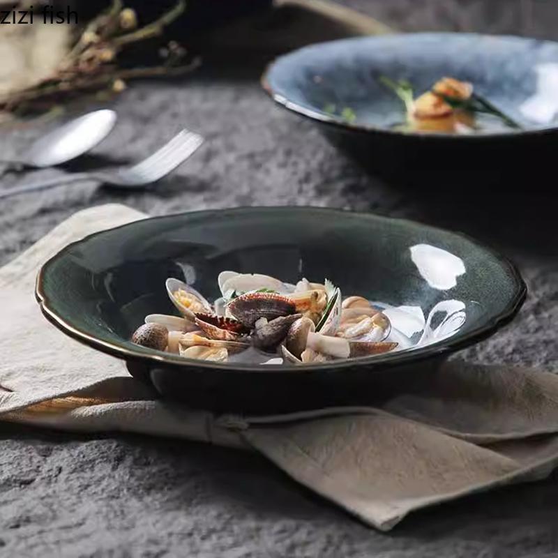 Schimbări în cuptor Farfurie din dantelă Farfurie adâncă din ceramică Farfurie cu supă Farfurii cu salată Farfuri pentru serviciu Farfurii pentru gătit Restaurant Vesela creativă