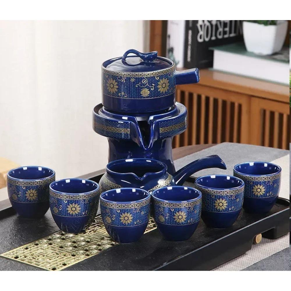 8-teiliges Set Halbautomatische Teesets Chinesisches Keramik-Teeset aus lila Ton Teetasse Das Kung-Fu-Teekannenset