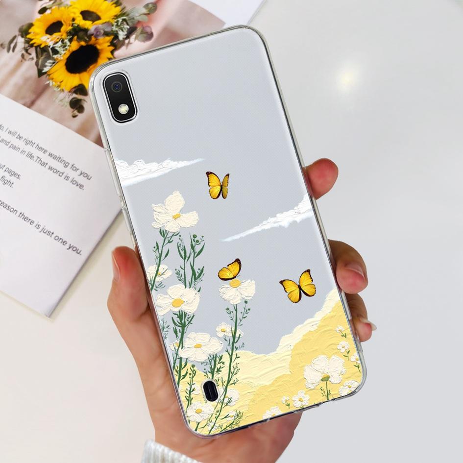 Чехол для Samsung Galaxy A10 Цветы Прозрачный чехол для телефона Samsung Galaxy A10s A 10 S A107F A105 SM-A105F Задняя крышка Funda Galaxy A10