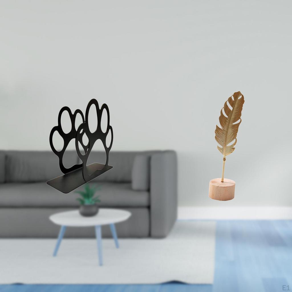 Iron Napkin Holder Leaf Sculpture Multi Purpose Bill Metal Statue Cute Dog Paw Home