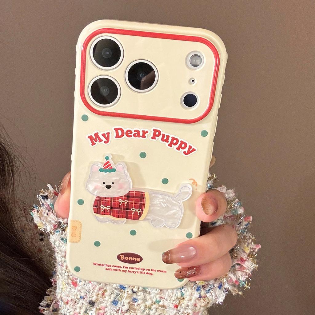 Shell Pattern Cartoon Puppy Suitable for Iphone17 for Apple 16promax Mobile Phone Case 13 Three-dimensional 14 Soft 15 Christmas