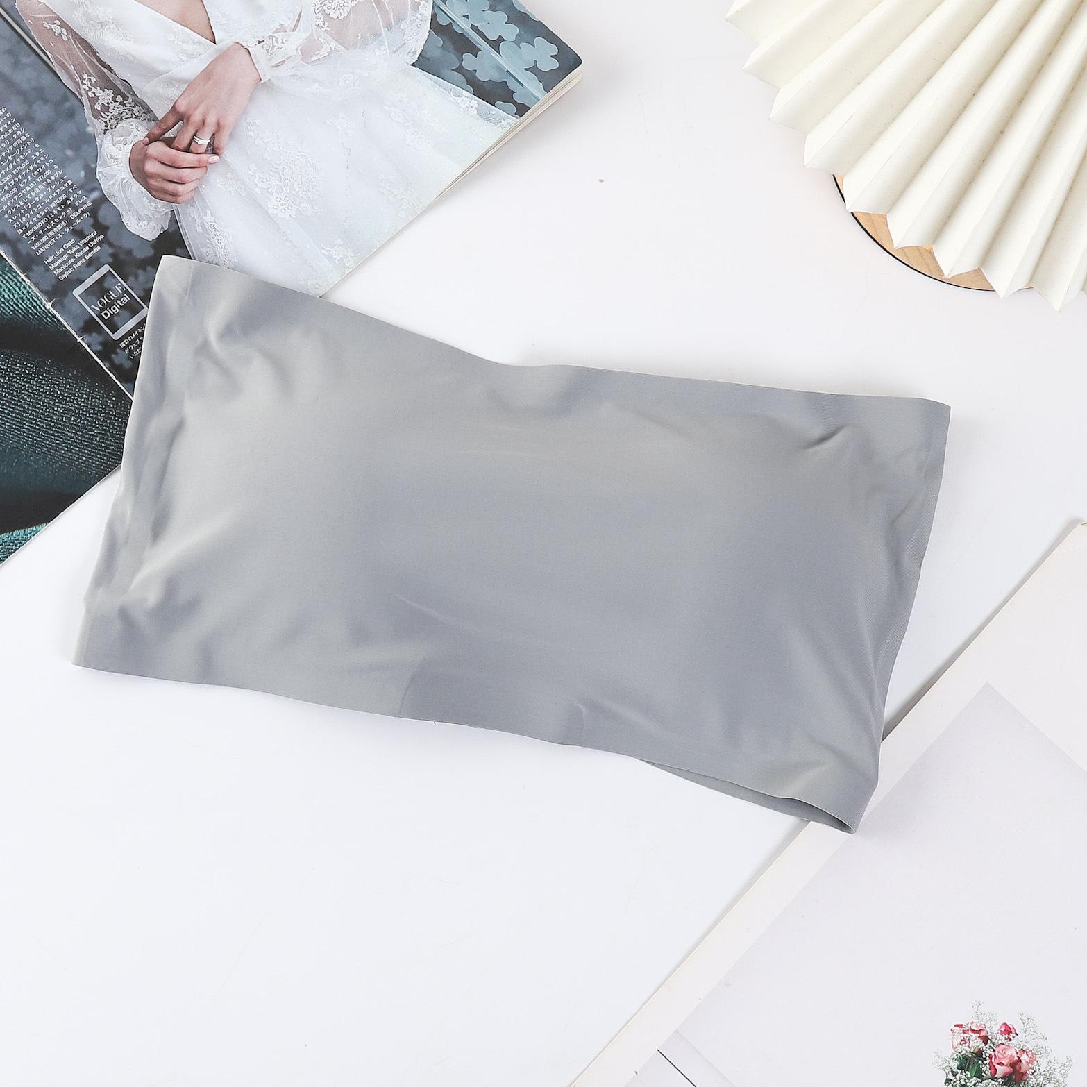 

Women s Summer Ice Silk Seamless Strapless Backless Bandeau Bra One size