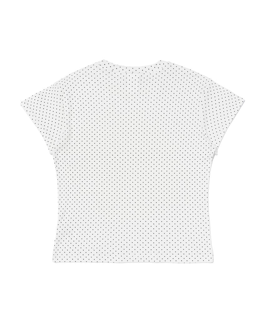 Beullaengkiteu Dot Pattern Ultra Short Sleeve Tee (White)