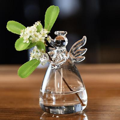Transparente Engel Hydroponische Vase Heimdeko Modern Schlicht Wohnzimmer Schreibtischzubehör Schreibtischornament Glas Blumentopf