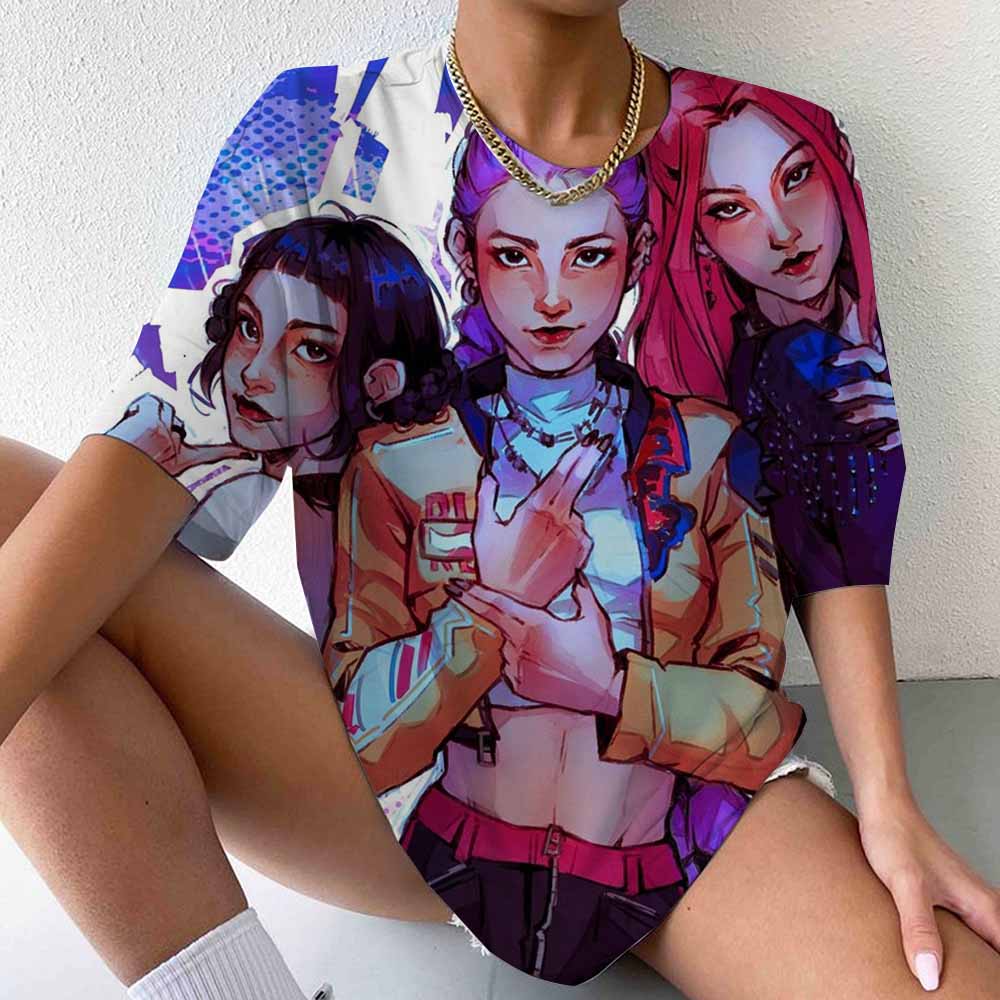 

Kpop witch hunting group Boys Band Members Pattern Women s T-shirt Summer New Men s and Women s Streetwear 8XL