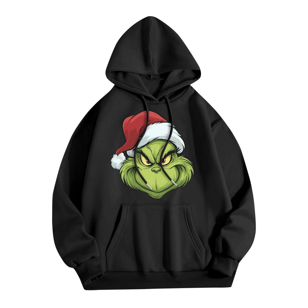 Women's Fashion Christmas Printed Casual Hooded Sweatshirt With Pockets