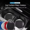 Car 5D Carbon Fiber High Brightness Print Coaster, PVC Rubber Anti-slip Pad Car Cup Holder Mat, For Car Interior Decoration