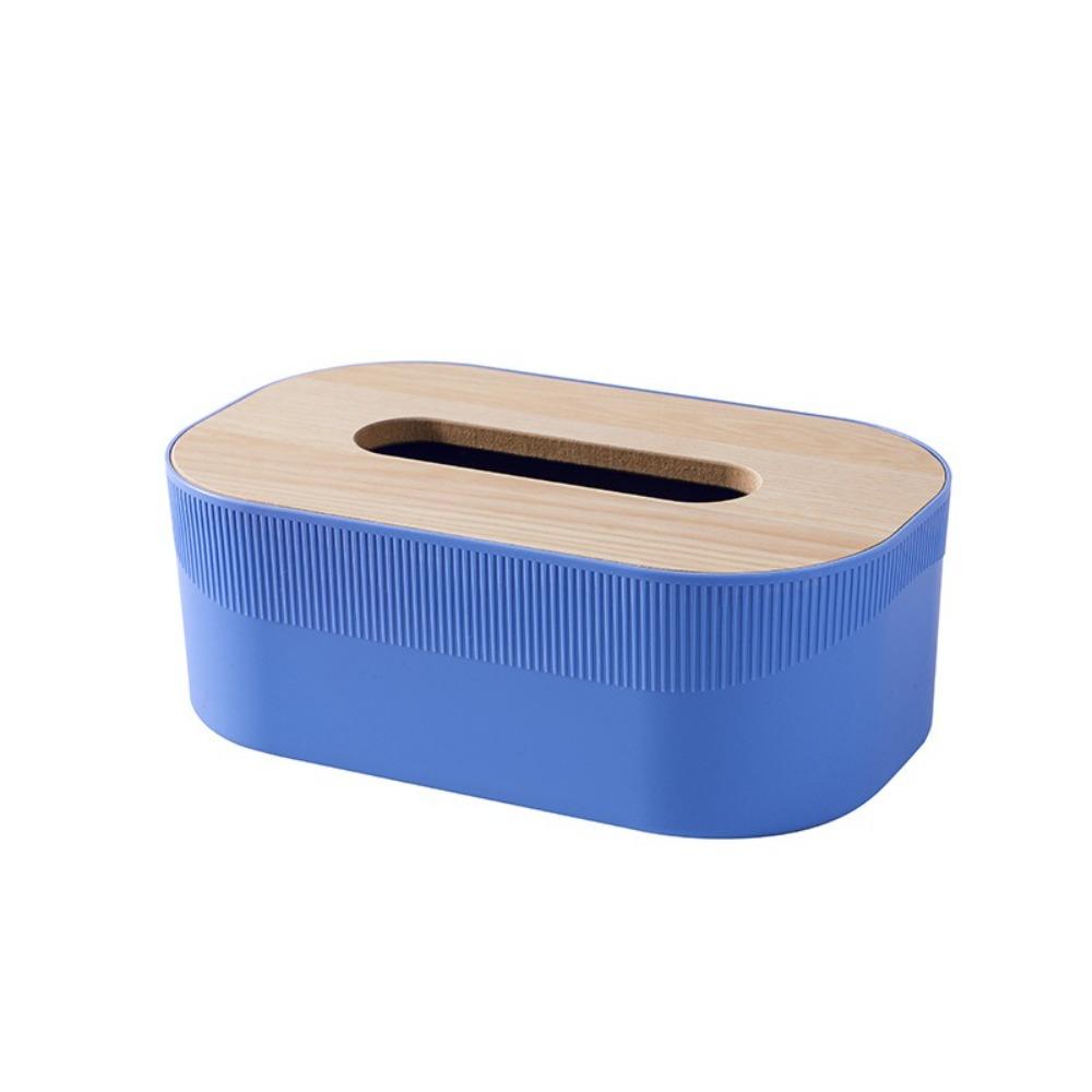 Nordic Simplicity Style Tissue Box with Wooden Cover Large Desktop Napkin Box Multi-purpose Waterproof Kitchen Storage Paper Box