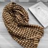 Winter scarf 2025 new plaid scarf women's fringed imitation cashmere plaid scarf warm scarf shawl