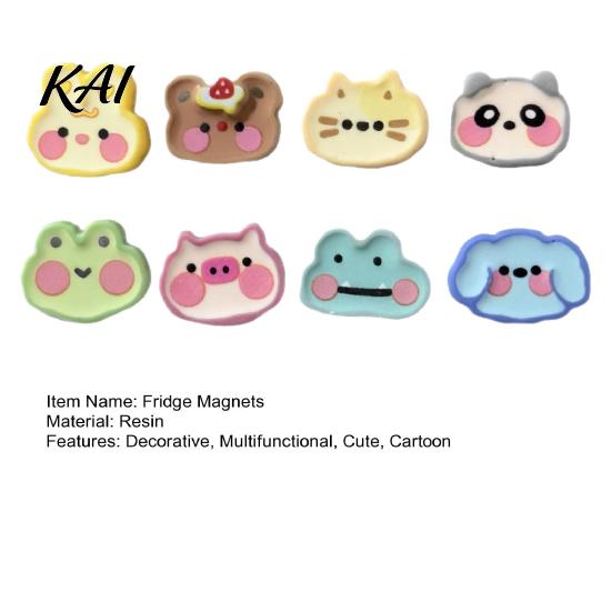 Small Kawaii Magnet Set 8Pcs Cartoon Animal Fridge Magnets, Cute Resin Magnetic Decorations for Refrigerator Whiteboard And Office Kitchen Decor