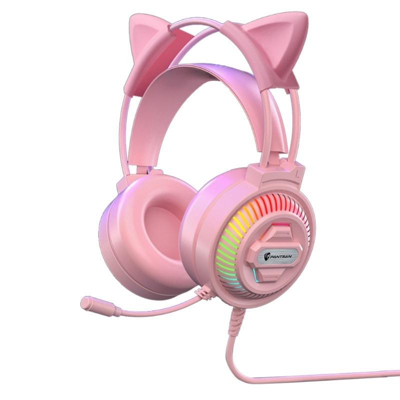 

Colorful Earpads Gaming Headset Headphone Omnidirectional Microphone for PC Laptop Shocking Sound Quality
