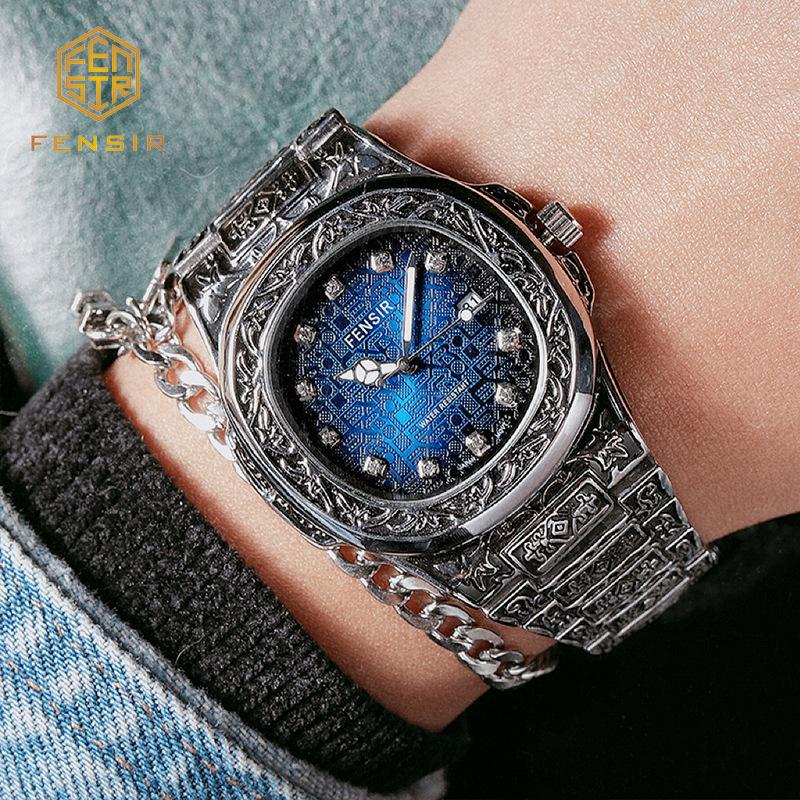 Men's Unique Luxury Retro Steel Strap Design Watches 2025 Unusual Sport Waterproof Watch For Man WristWatch Clock Reloj Hombre