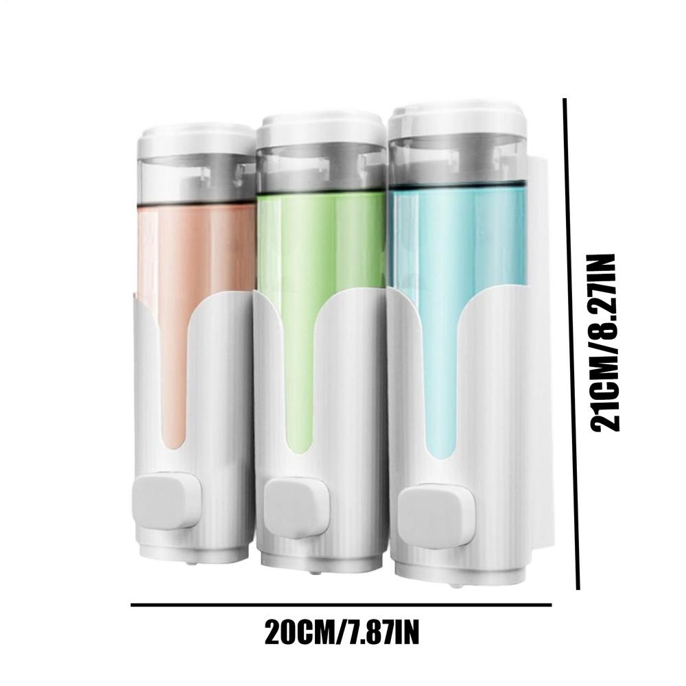 Wall Mounted Soap Dispenser Refillable Wide Opening 3 Bottles Bathroom Wall Mount Soap Dispenser For Shampoo Conditioner Liquid