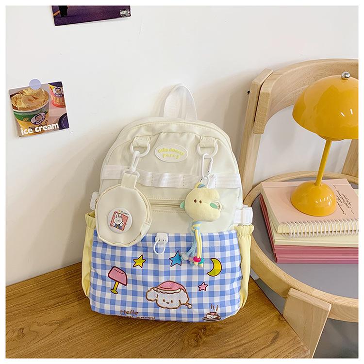 Schoolbag1011 Kindergarten Plaid Cute Schoolbag 1-1 Years Old Backpack Preschool Cute Cute Baby Mini Backpack