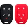2 Pcs Smart Key Fob Cover Case Protector Fit for GMC Acadia Terrain Yukon Chevrolet Suburban Tahoe Keyless Entry Remote Fob Skin Jacket Holder Key