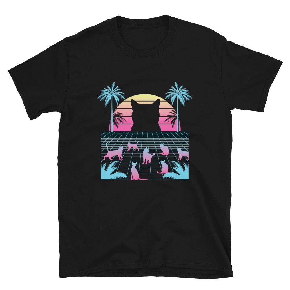 Retro Digital Future Cats T-Shirt 3XL