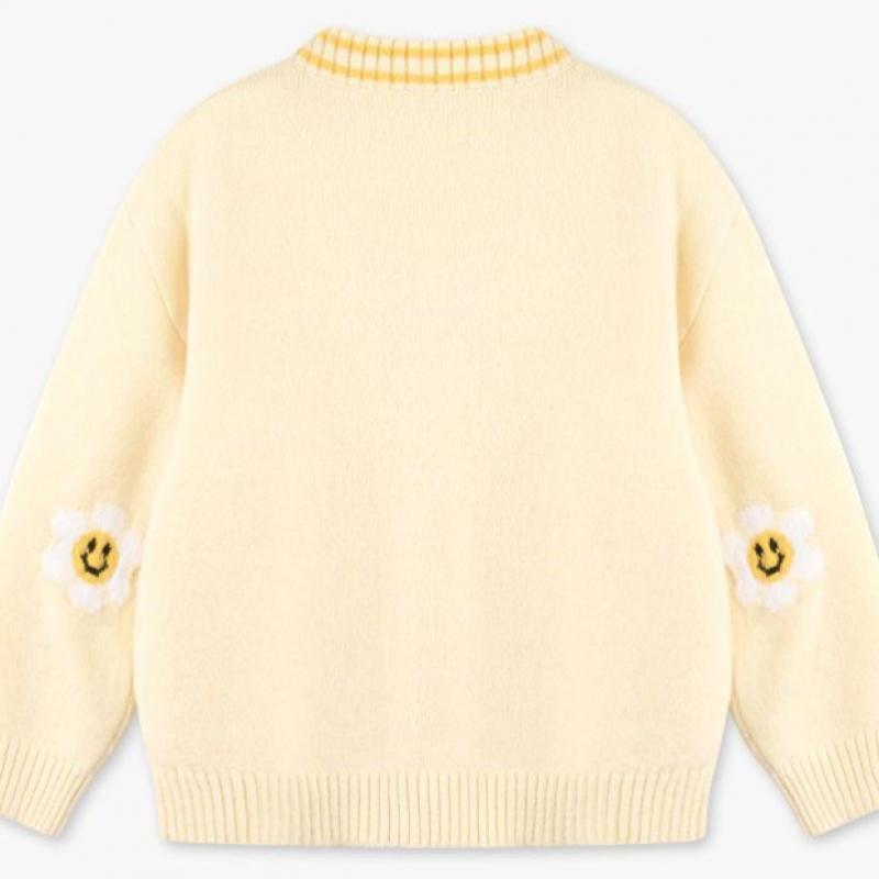 Olivan Flower Smile Cardigan Krémový