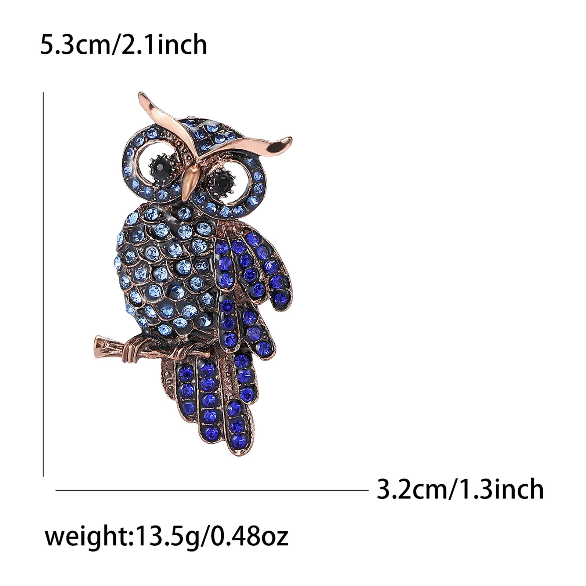 

Мультяшный креативный сплав горный хрусталь сова брошь мода простая женская одежда корсаж ювелирные изделия булавка