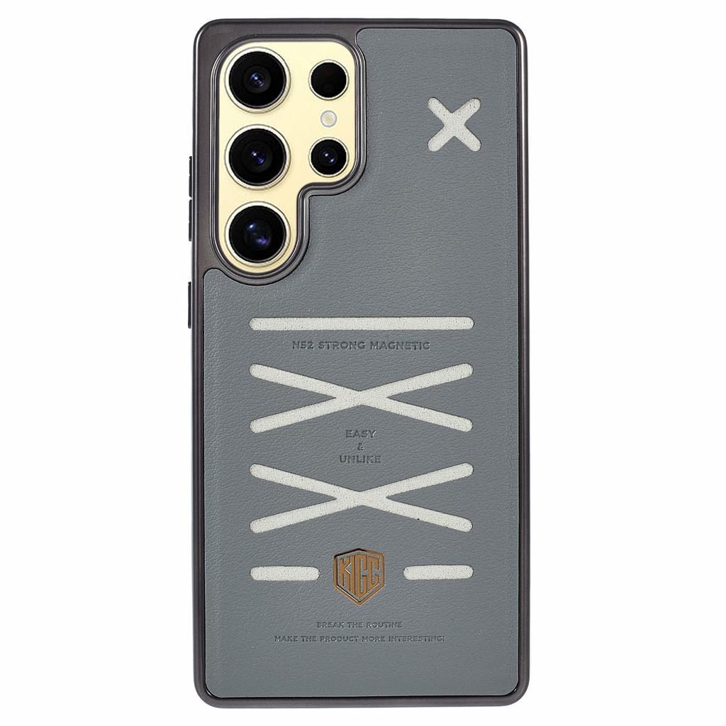 KIGC For Samsung Galaxy S25 Ultra Case Compatible with MagSafe Hybrid Phone Back Cover Cross Line Design