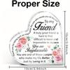2D Flat Acrylic Heart-Shaped Keepsake Desk Decor Plaque, Floral Design, Suitable for Wall Decoration, Porch, Room, Villa, Accents Home, Hallway, or Wo