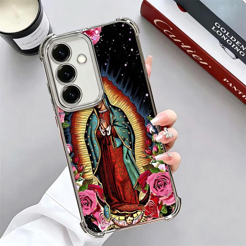 Virgen Mary Virgin De Guadalupe Plating Phone Case For Samsung A17 A07 A37 A57 A16 A56 A15 A55 A14 A54 A13 A53 A26 A36 A25 A35 A