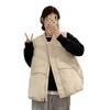 Korean Fashion Women's Winter Stand Collar Vest Loose-Fit Outer Wear Easy-Matching Sleeveless Thickened Cotton Jacket