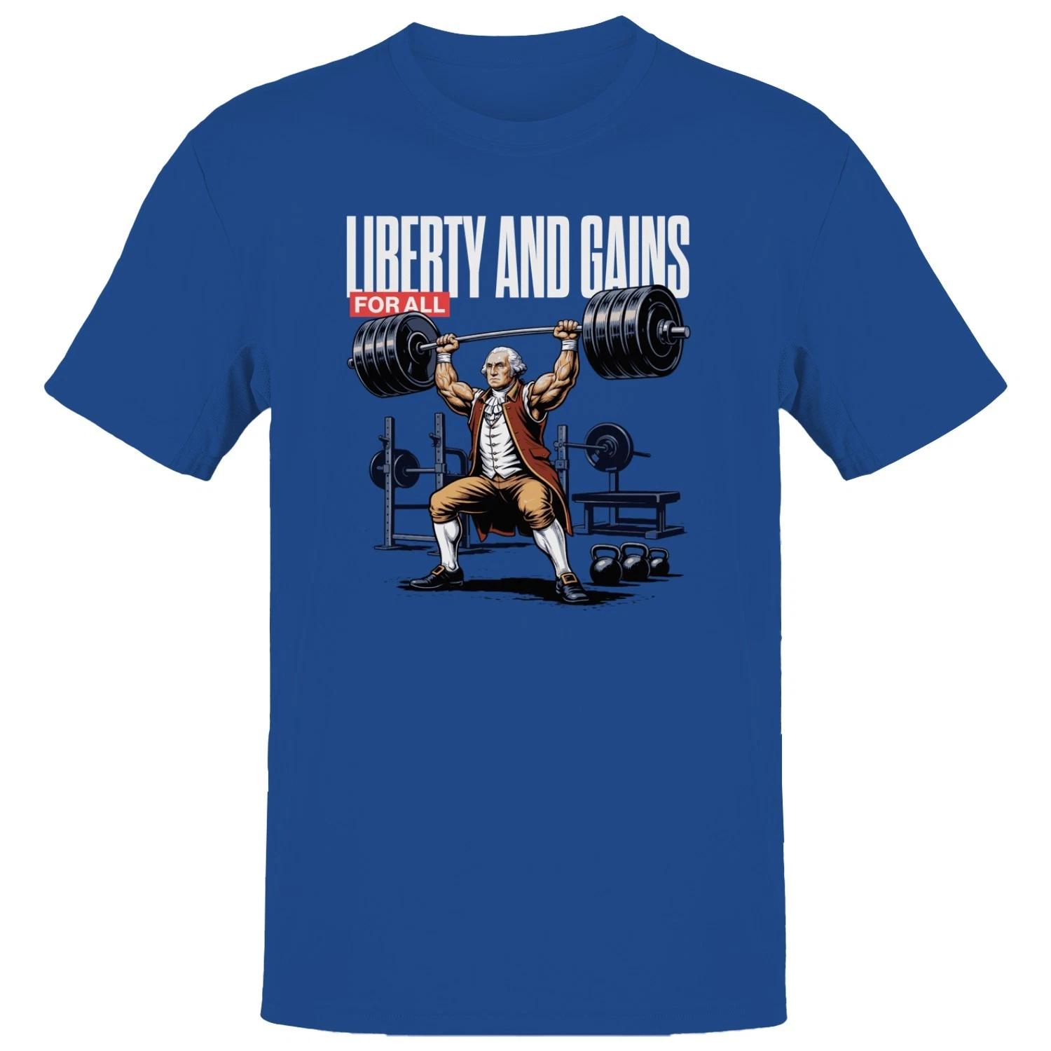 Liberty and Gains Weightlifting Men s T-shirt XXXXL