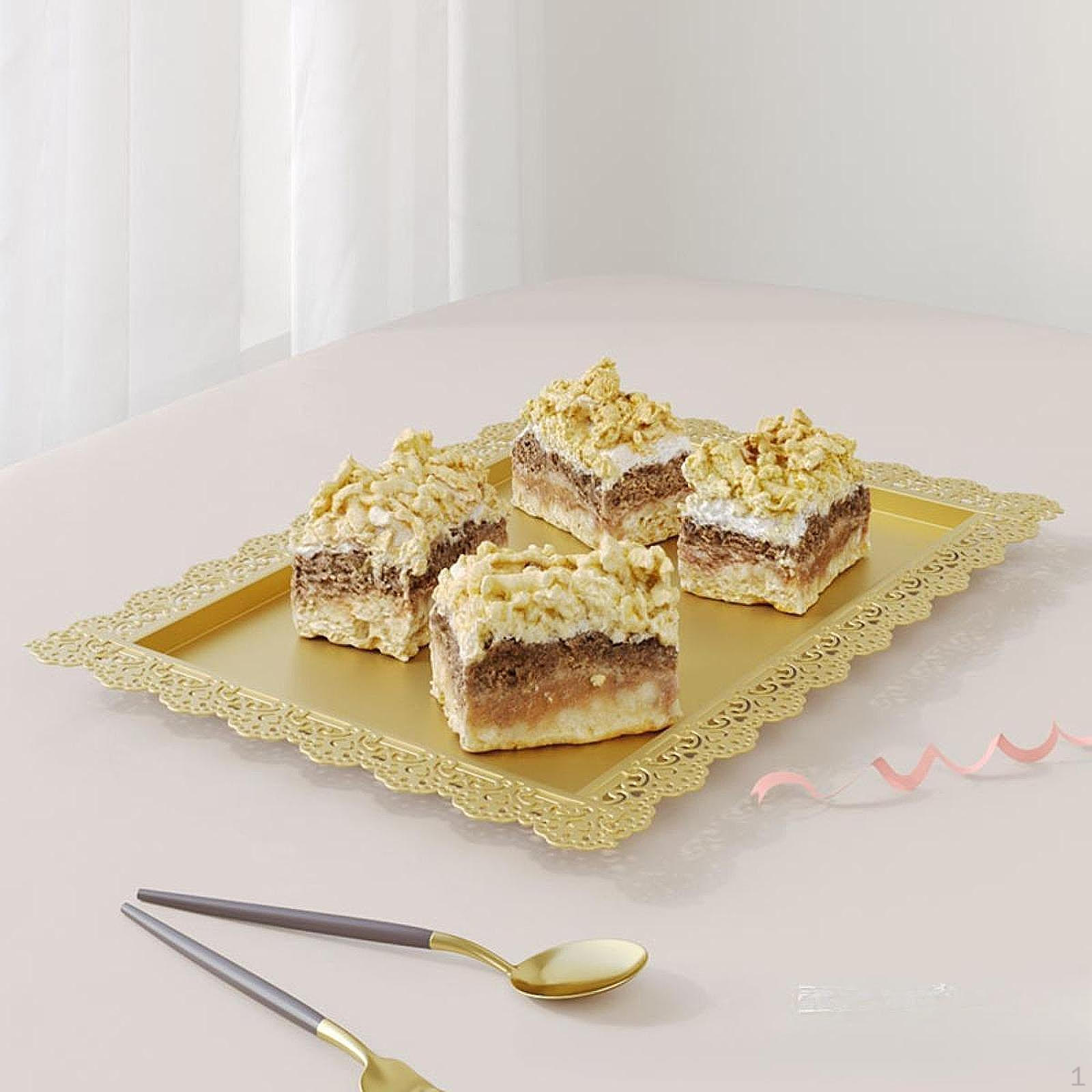 

Поднос для торта с фруктовым кексом прямоугольный для вечеринки по случаю дня рождения золотой