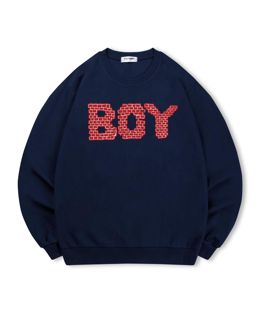 TOPBOY [Non-Fleece Or Fleece] Brick Boy Printed Sweatshirt (C Type)