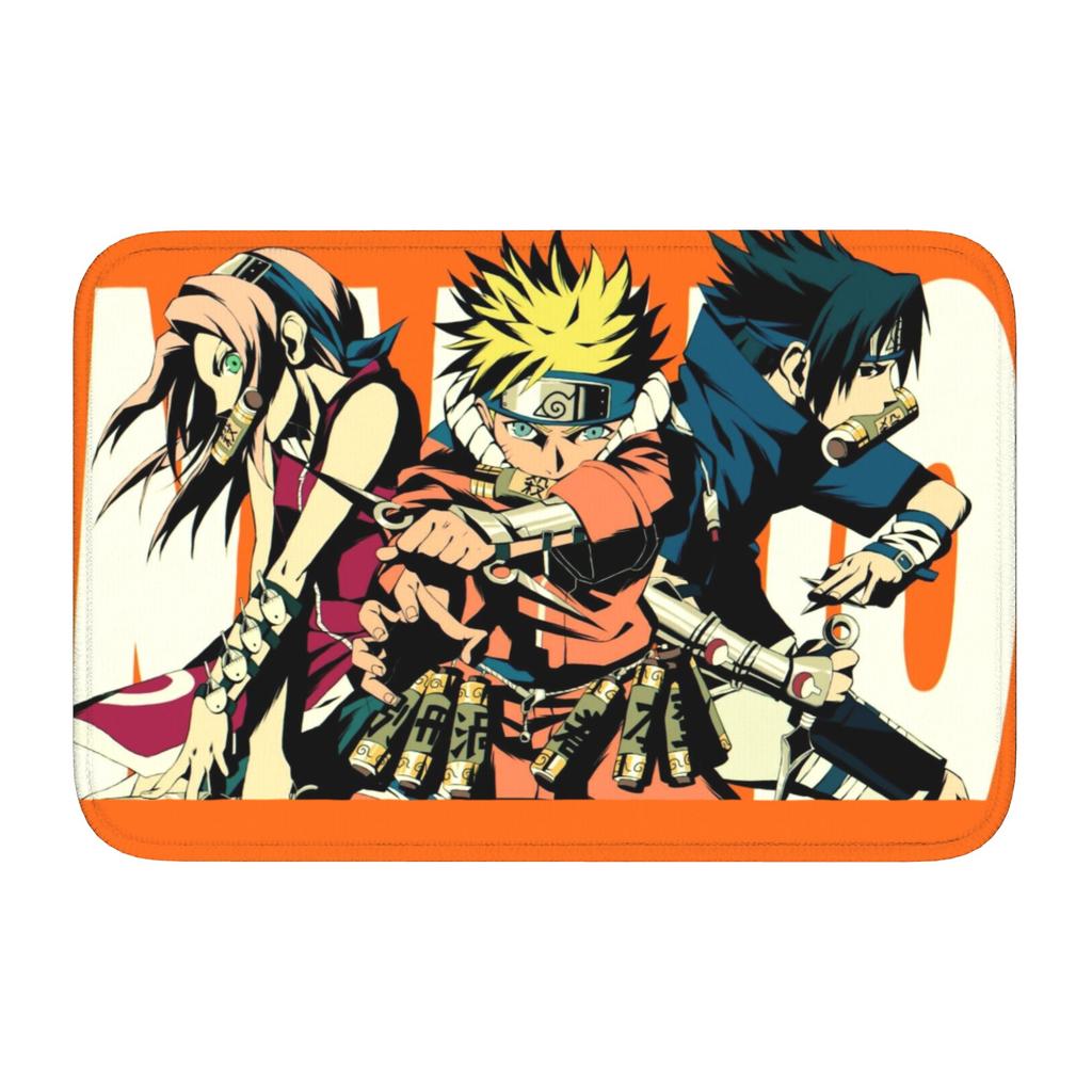 Custom Anime N-Narutoes Doormat Non-Slip Entrance Welcome Kitchen Bathroom Floor Door Mat Toilet Living Room Carpet Rug