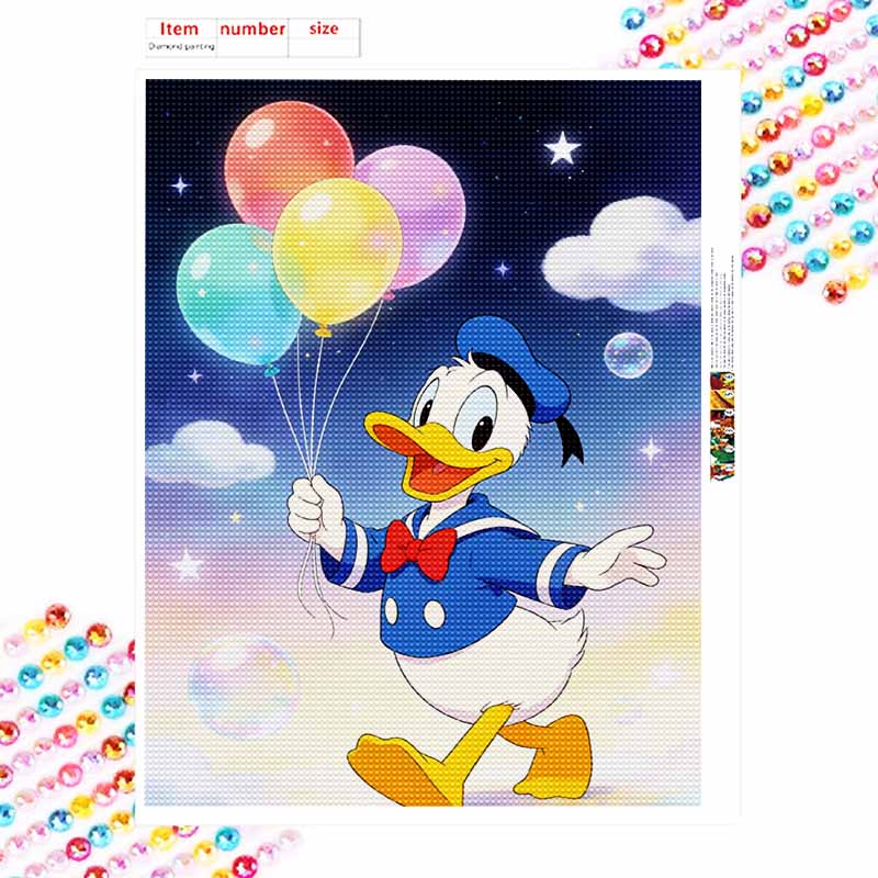 Disney Donald Duck Balloons Diamond Paint Painting Art Kit Handmade DIY5D Home Decor Gift