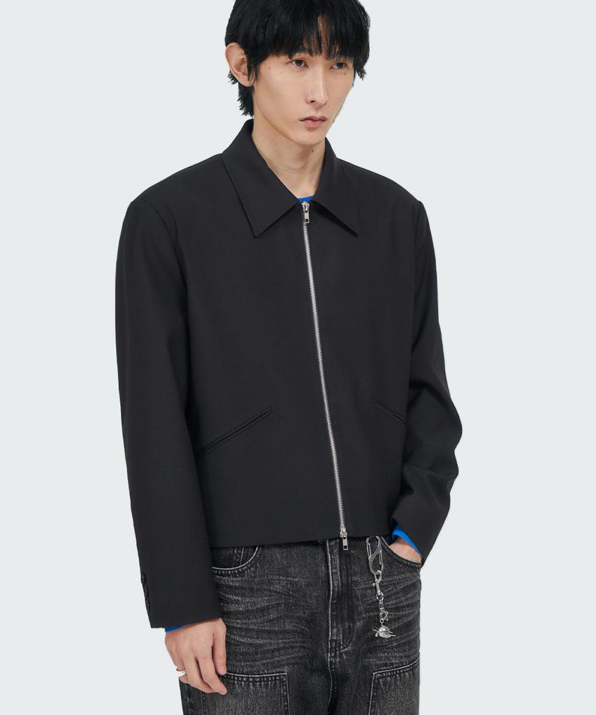 Intempomood Modern Padded Shoulder Jacket_Black