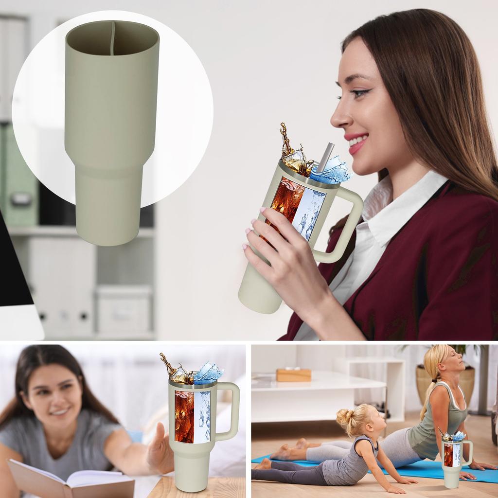 2-in-1-Getränketrenner, Silikon-Liner, kompatibel mit 40 oz, Zubehör, wiederverwendbarer Kaltgetränke-Liner für Kaffee, Saft, Cocktails, Whiskey