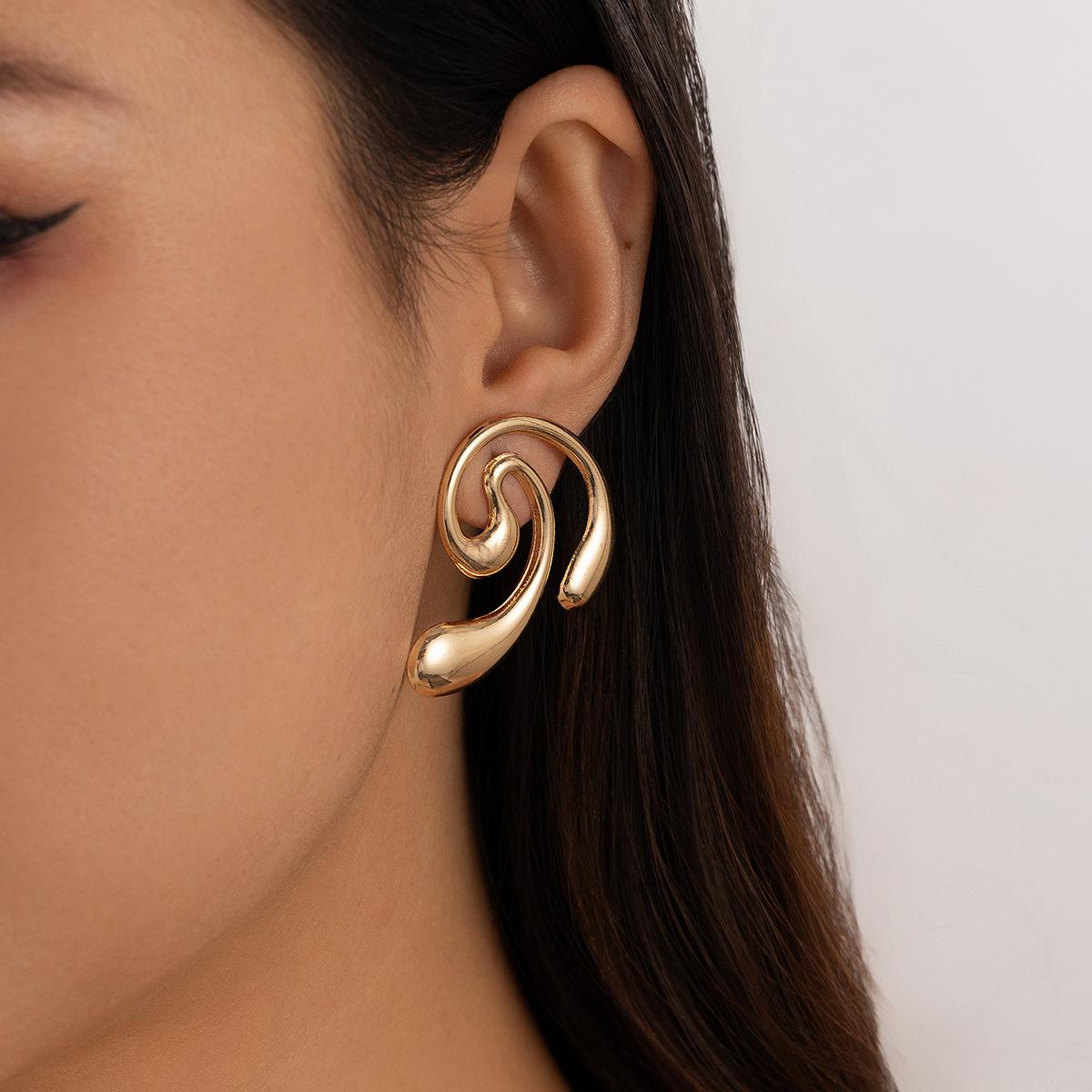 

European and American ring geometric earrings irregular earrings