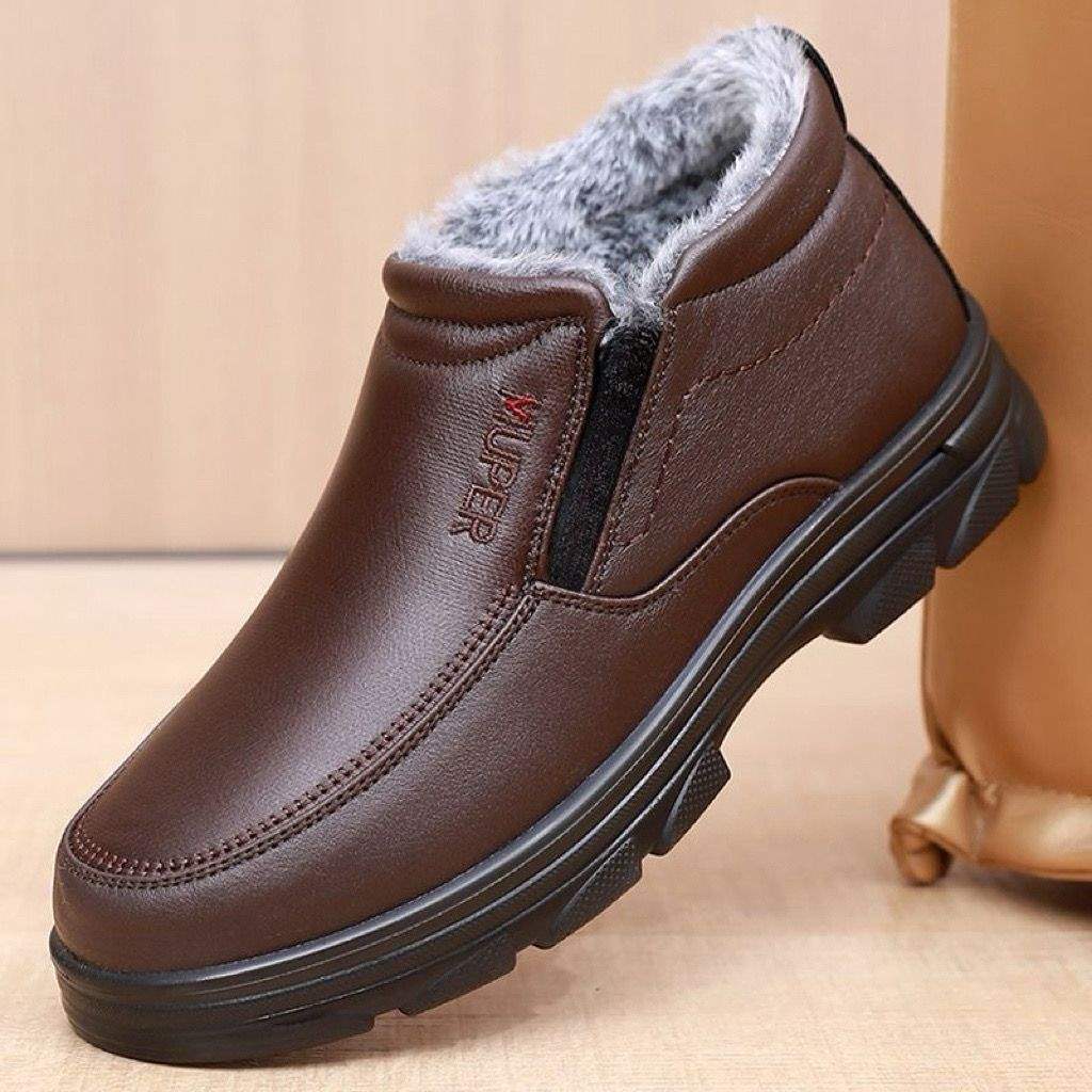 

Old North cloth shoes men s cotton shoes winter waterproof and non-slip elderly cotton shoes velvet warm middle-aged and elderly father father shoes 44