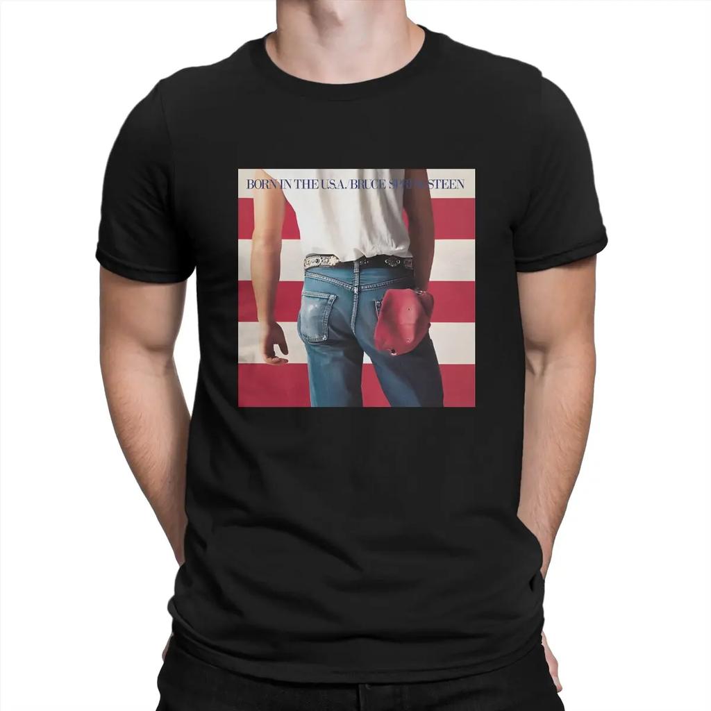 Funny USA T-Shirts for O Neck Pure Cotton T Shirt Bruce Springsteens Rock Singer Short Sleeve Tee Shirt Summer Clothes