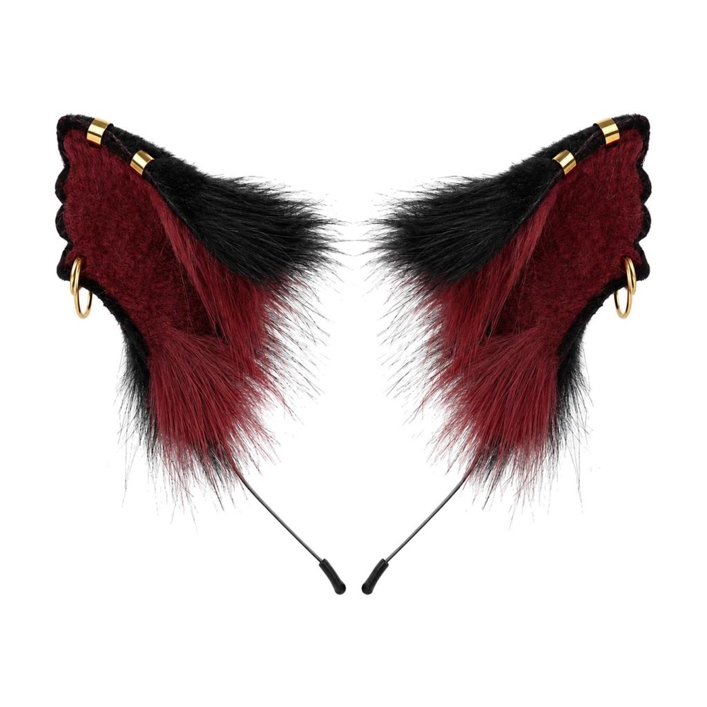 Furry Creature Ears Cosplay Headband Soft Ear with Golden