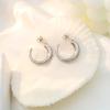 Cold Wind Titanium Steel C-Shaped Women'S Stud Earrings Niche Personality Simple Horn Hollow Jewelry Earrings