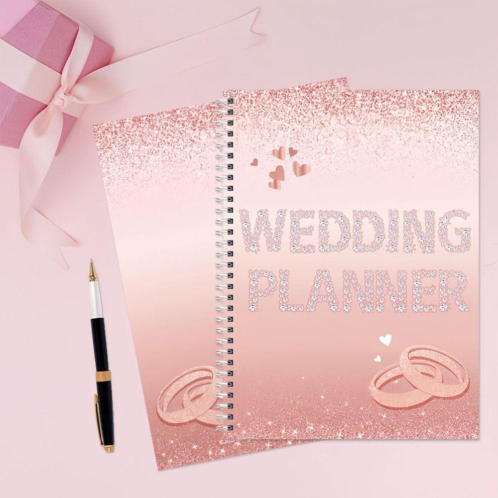 Thick Paper Wedding Planning Book Undated Sparkling Bridal Organizer  Habit Tracker