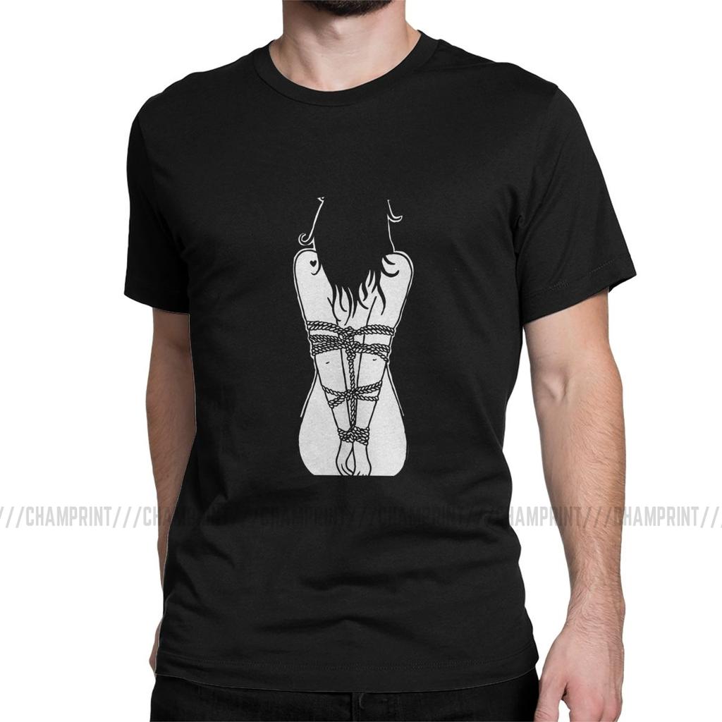 Mens Bind Shibari T Shirt BDSM Dominant Submissive Slave Play Sexy Sub Cotton Clothes Vintage O Neck Tee Shirt Summer TShirt